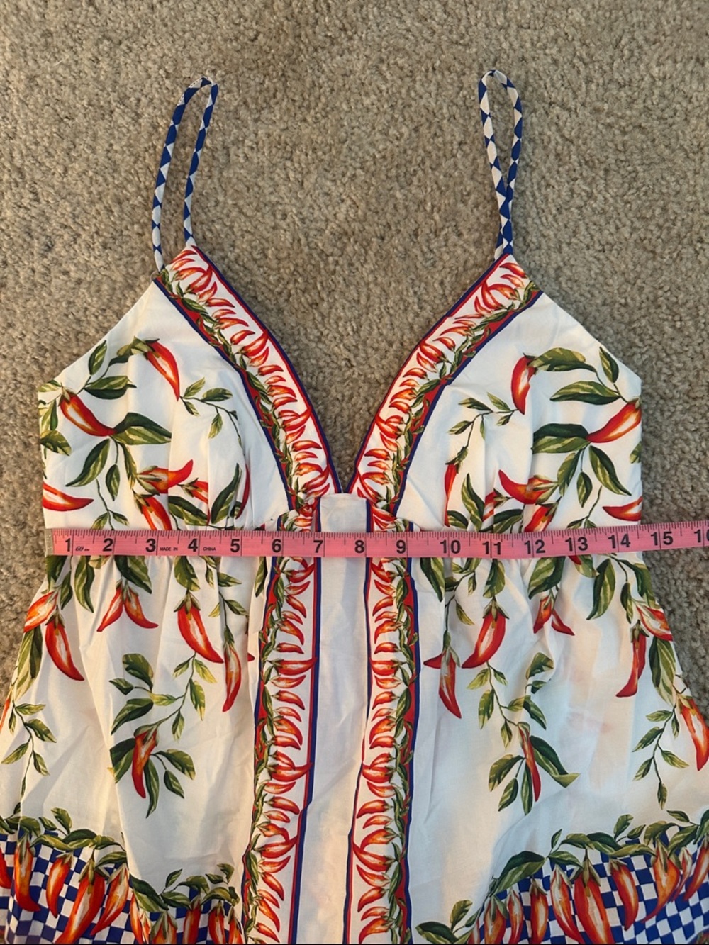 FARM Rio White Picnic Peppers Mini Dress Size Small - Picture 10 of 10